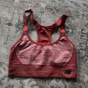 New Balance Sports Bra Burnt Orange Red Small Sm S